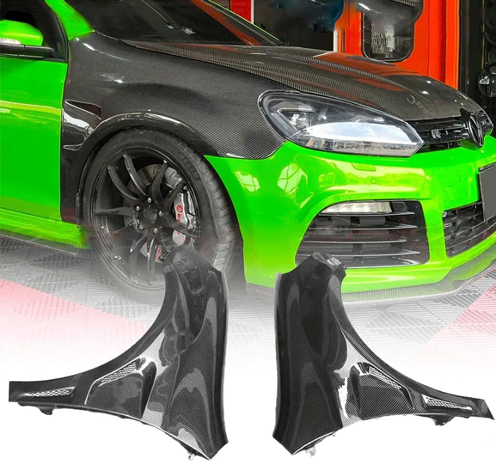 Seitliche Kotflügel-Entlüftung aus echtem Karbonfaser für Volkswagen Golf 6 MK6 GTI R R20 3-Türer 5-Türer Schrägheck 2010–2013 Front-Lufteinlass-Schaufel Abdeckung von Generisch