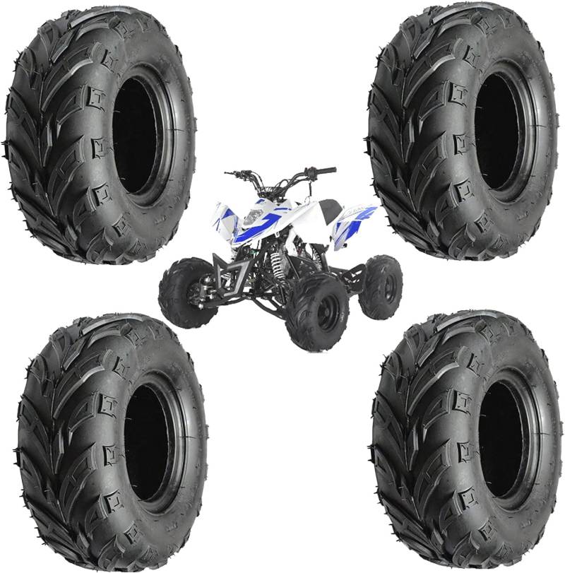Union Reifen Set mit 4 Reifen 16 x 8-7 16/8.00-7 für ATV Mini Quad, verstärkt, 4 PR von Generisch