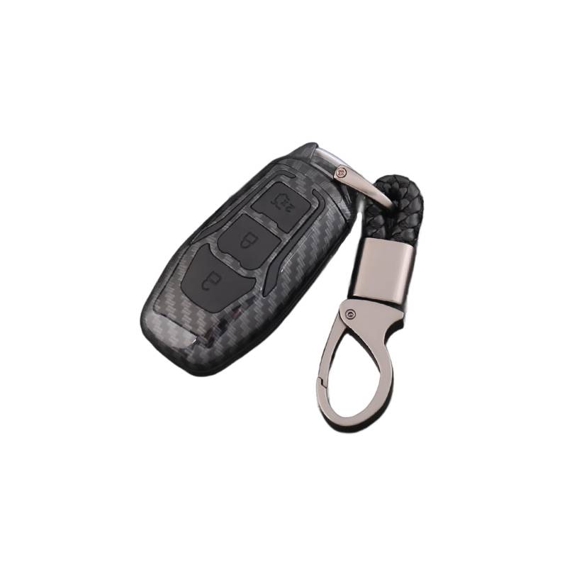 Silicone Autoschlüssel Hülle passt für Ford Escape Escort Taurus Ecosport Focus Edge Mondeo Schlüsselhülle Schutzcover mit Schlüsselanhänger Auto Zubehör,Black-A von Generisch