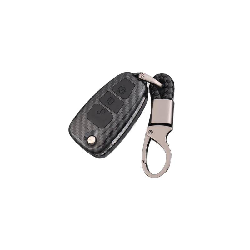 Silicone Autoschlüssel Hülle passt für Ford Escape Escort Taurus Ecosport Focus Edge Mondeo Schlüsselhülle Schutzcover mit Schlüsselanhänger Auto Zubehör,Black-C von Generisch