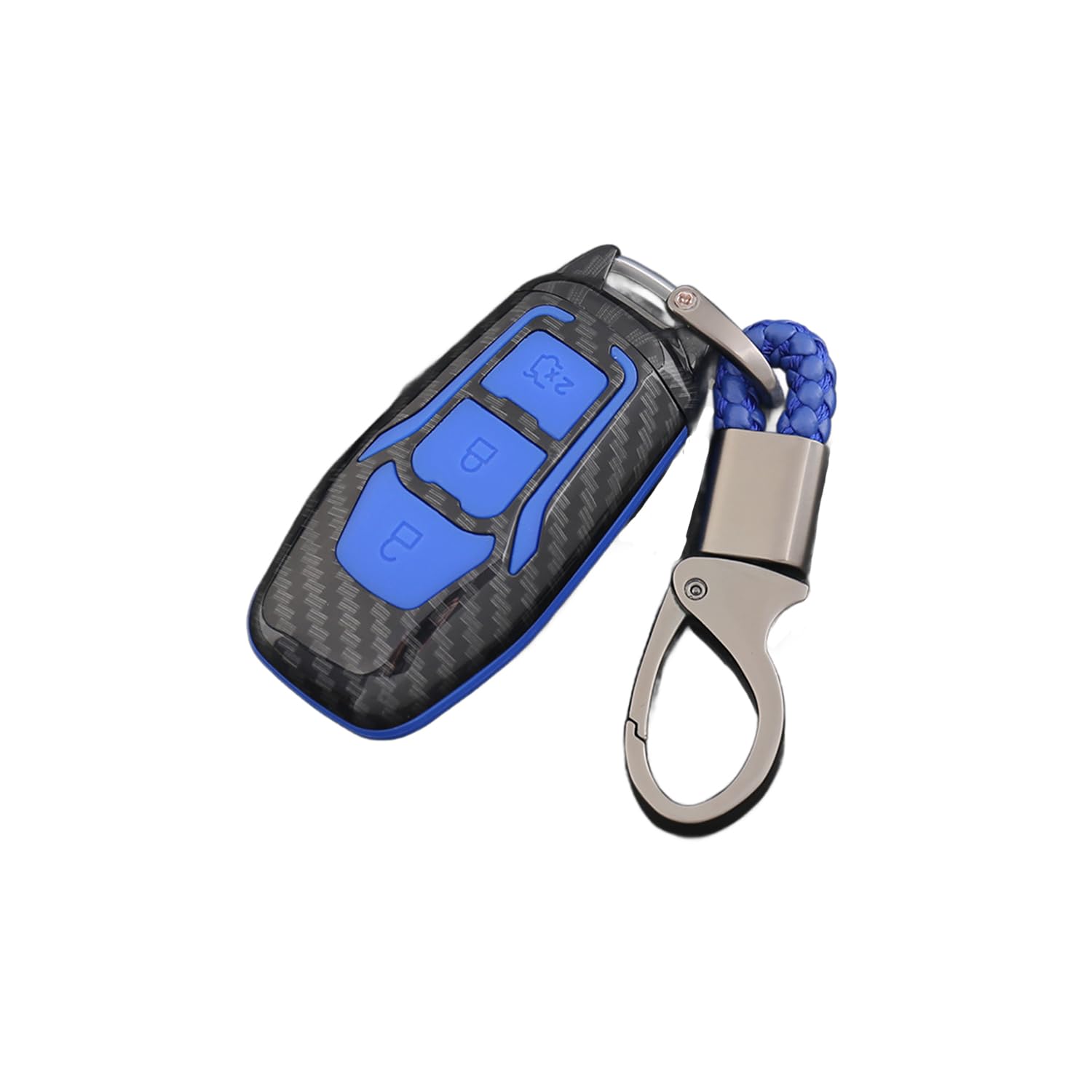 Silicone Autoschlüssel Hülle passt für Ford Escape Escort Taurus Ecosport Focus Edge Mondeo Schlüsselhülle Schutzcover mit Schlüsselanhänger Auto Zubehör,Blue-A Silicone Autoschlüssel Hülle passt für Ford Escape Escort Taurus Ecosport Focus Edge Mondeo Schlüsselhülle Schutzcover mit Schlüsselanhänger Auto Zubehör,Blue-A von Generisch