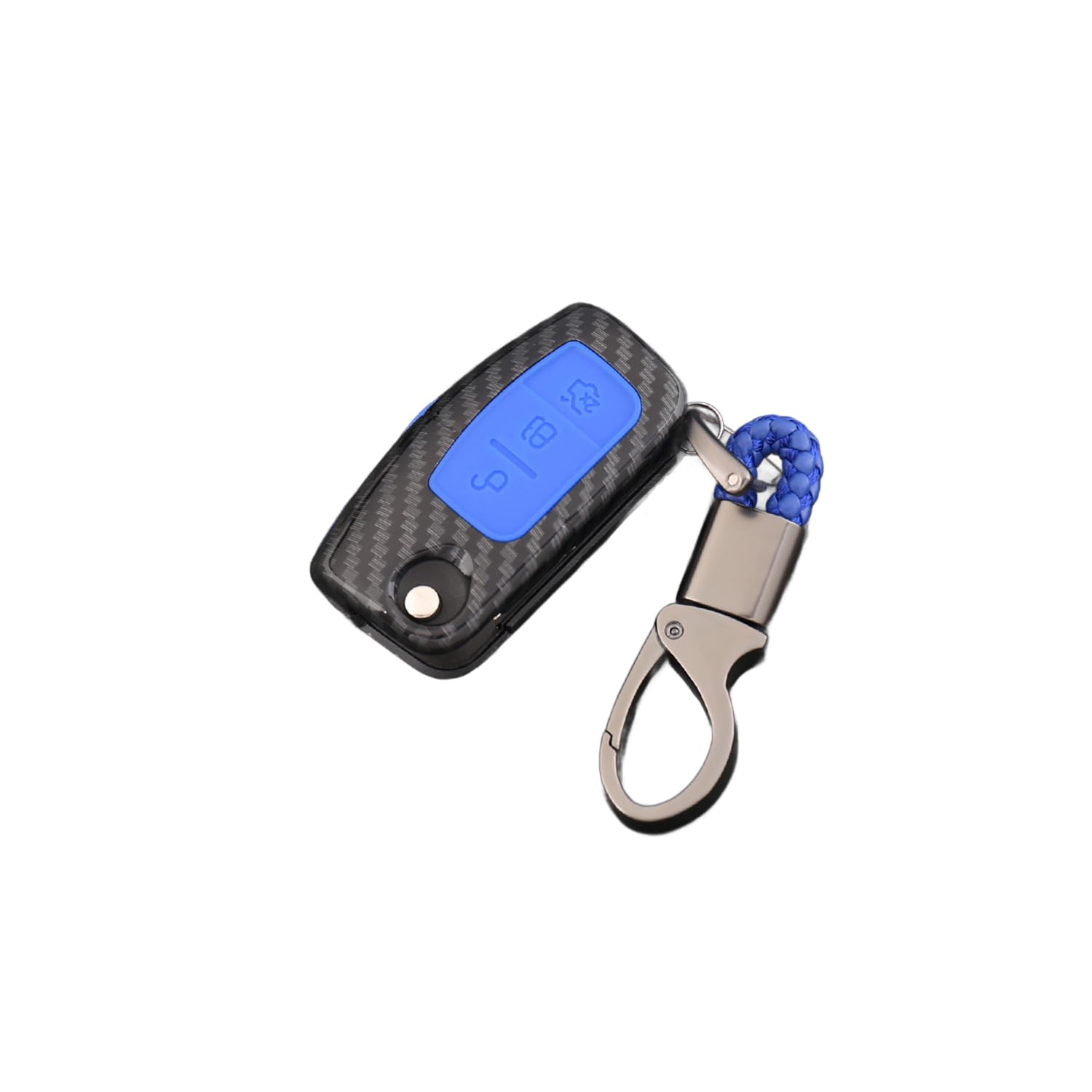 Silicone Autoschlüssel Hülle passt für Ford Escape Escort Taurus Ecosport Focus Edge Mondeo Schlüsselhülle Schutzcover mit Schlüsselanhänger Auto Zubehör,Blue-D Silicone Autoschlüssel Hülle passt für Ford Escape Escort Taurus Ecosport Focus Edge Mondeo Schlüsselhülle Schutzcover mit Schlüsselanhänger Auto Zubehör,Blue-D von Generisch