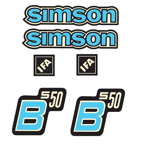 Simson S50B IFA Blau Aufkleberset Retro DDR 6 teilig von Generisch