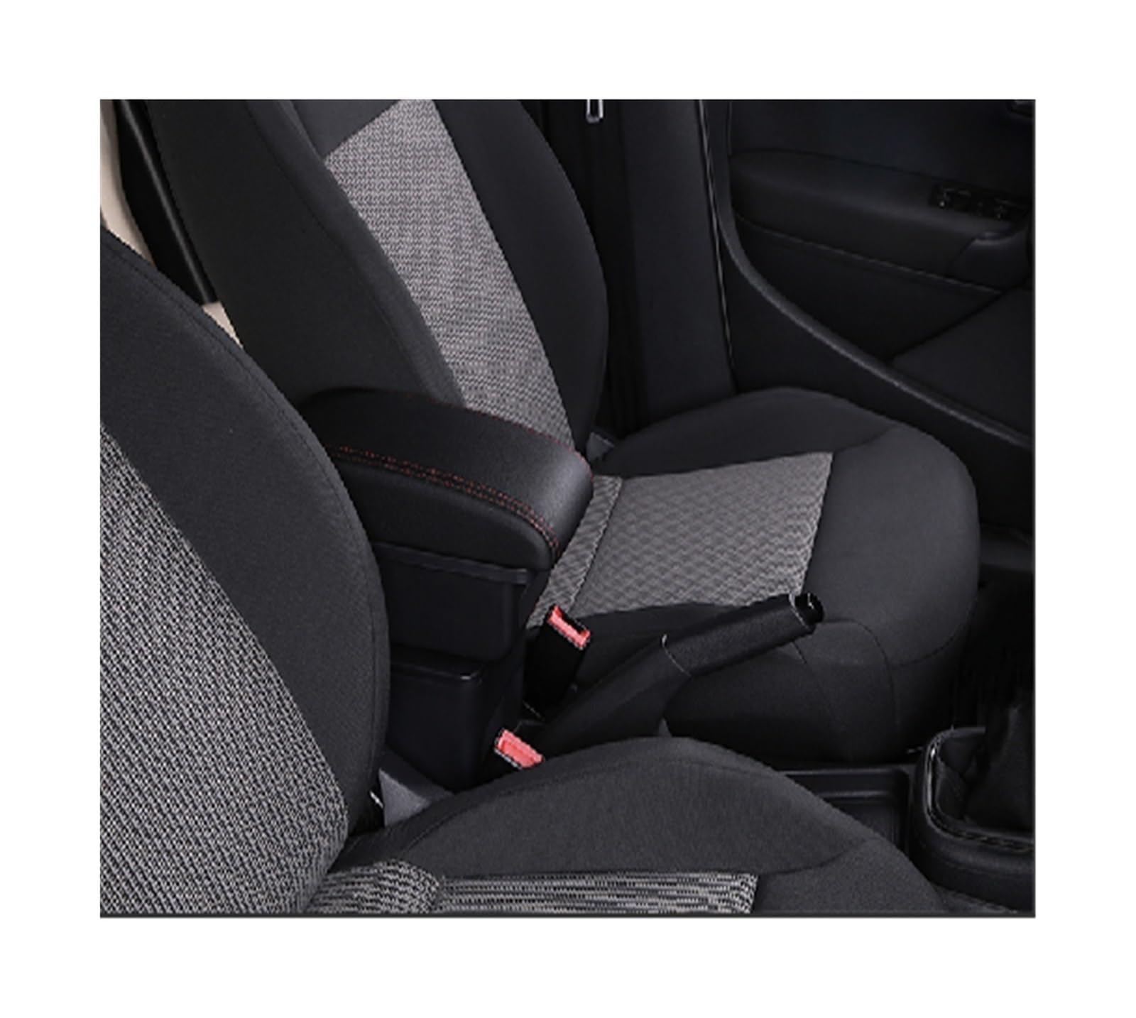 Sitz-Armlehnen-Boxanzug Armlehnenbox Auto-Armlehnenbox Dedizierter Multifunktions-USB für Toyota für Yaris Hybrid 2015 2016 2017 2018 2019 2020 2021(B3,Black red) von Generisch