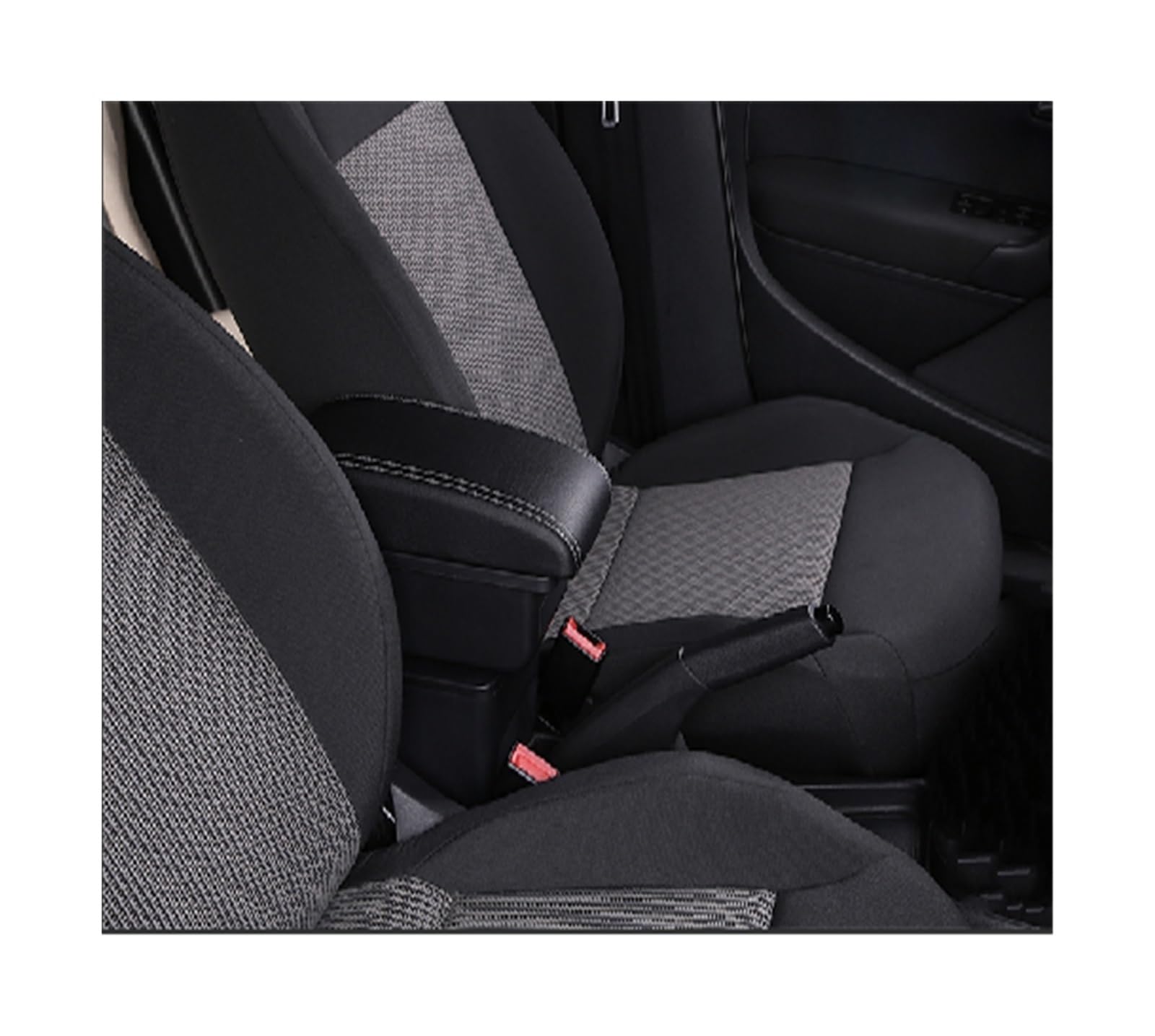 Sitz-Armlehnen-Boxanzug Armlehnenbox Auto-Armlehnenbox Dedizierter Multifunktions-USB für Toyota für Yaris Hybrid 2015 2016 2017 2018 2019 2020 2021(B3,Black white) von Generisch