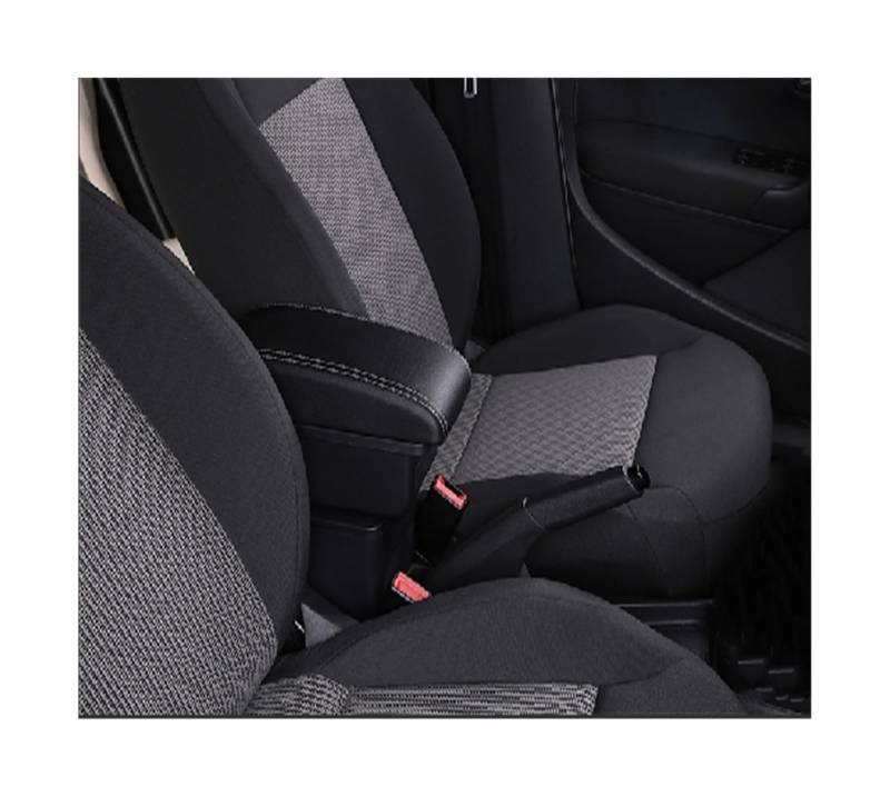 Sitz-Armlehnen-Boxanzug Armlehnenbox Auto-Armlehnenbox Dedizierter Multifunktions-USB für Toyota für Yaris Hybrid 2015 2016 2017 2018 2019 2020 2021(B3,Black white) von Generisch