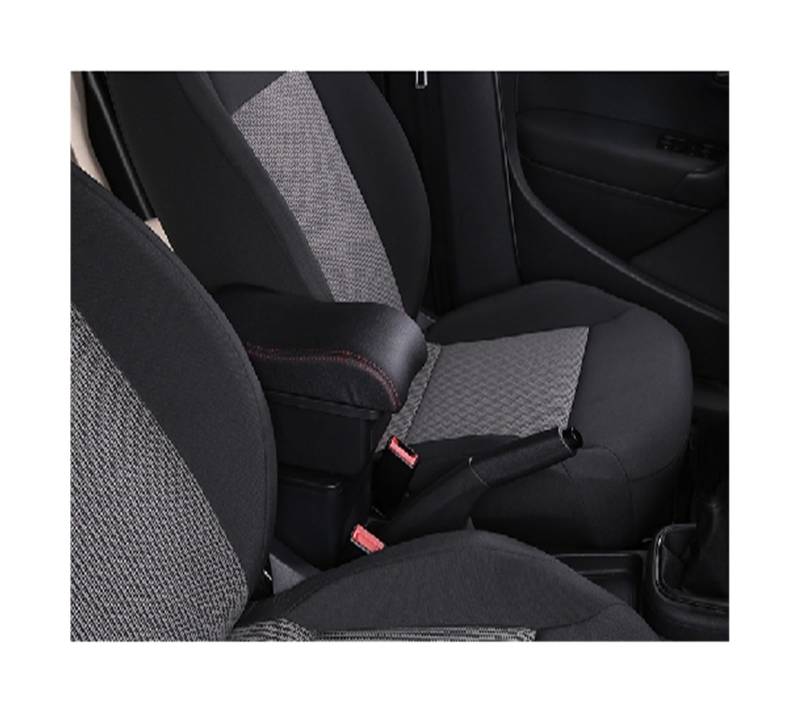 Sitz-Armlehnen-Boxanzug Auto Armlehne Box Interne Modifikation USB Auto Zubehör Armlehne Box für Nissan Note(A3,Black red) von Generisch