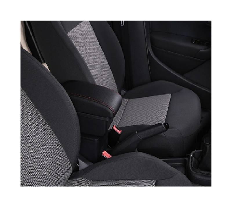 Sitz-Armlehnen-Boxanzug Auto Armlehne Box für Toyota Etios Aygo BJ Auto Zubehör Armlehne Box Auto Armlehne Box Gewidmet USB(B3,Black red) von Generisch