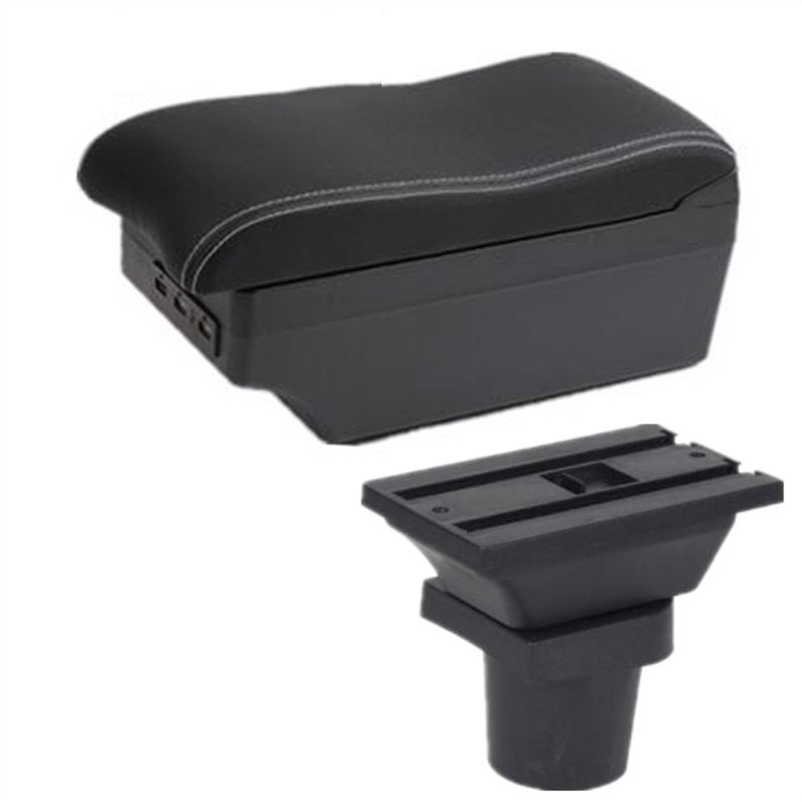 Sitz-Armlehnen-Boxanzug Auto Armlehne Zentrale Lagerung Box für Mit USB Innen Auto Zubehör Armlehne Box für Opel für corsa F 2020-2022(C white line 7USB) von Generisch