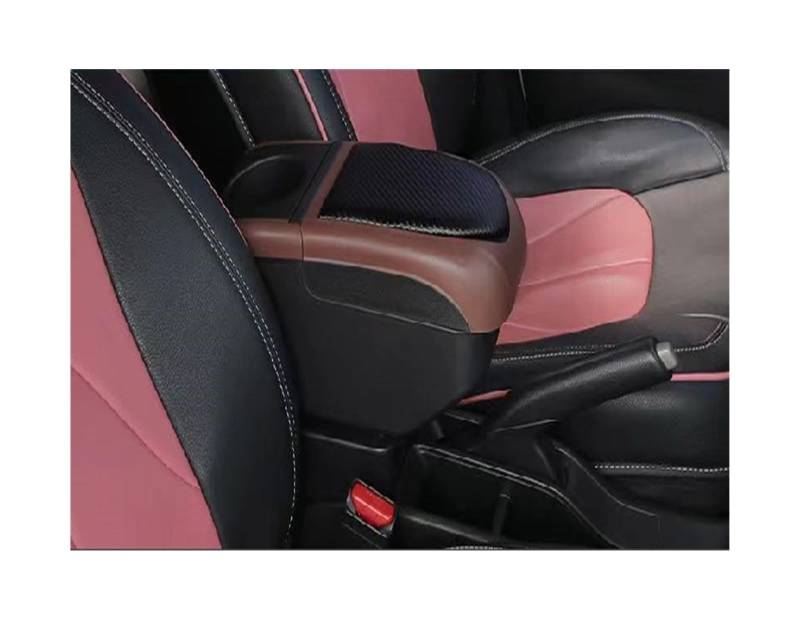 Sitz-Armlehnen-Boxanzug Auto Armlehnenbox Mittelarmlehnenbox Nachrüstung USB Getränkehalter Autoinnenausstattung für Toyota Aygo X 2022(Black-coffee) von Generisch