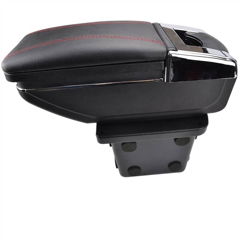 Sitz-Armlehnen-Boxanzug Auto Mittelkonsole Aufbewahrungsbox Armlehne Drehbare Armlehne für Hyundai I30 (FD) / I30cw 2007 2008 2009 2010 2011(Red thread) von Generisch