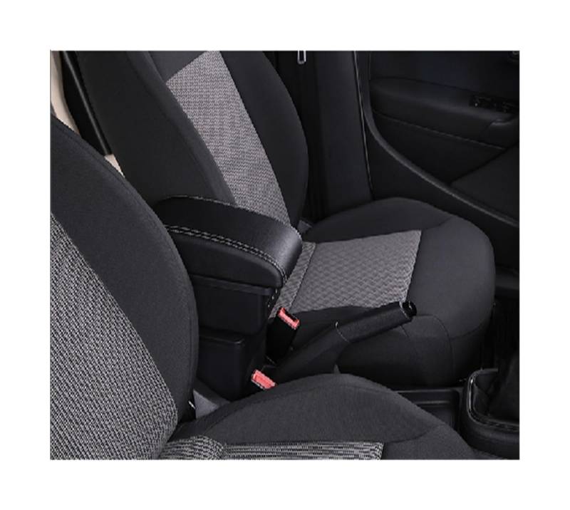 Sitz-Armlehnen-Boxanzug Für Opel für Corsa D Auto Armlehne Aufbewahrungsbox Innenraum Modifizierter USB Auto Innenraum Armlehne Box Autozubehör(Black white,B2) von Generisch