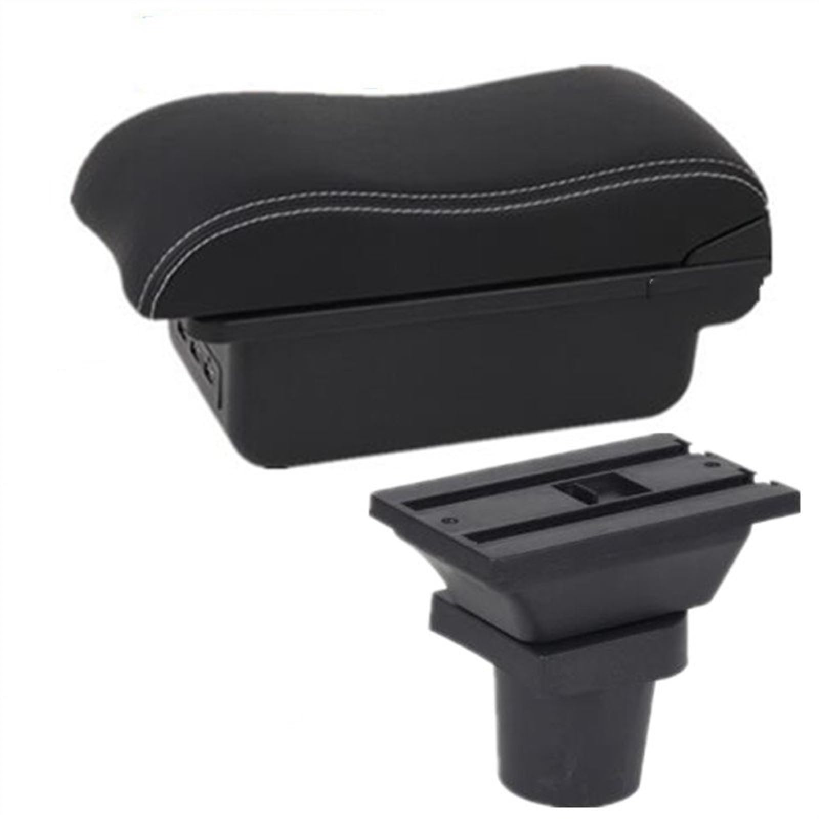 Sitz-Armlehnen-Boxanzug Für Opel für Corsa F 2020 2021 2022 Autoarmlehne Zentrale Aufbewahrungsbox für Mit USB-Innenausstattung Autozubehör Armlehnenbox(C white line 7USB) von Generisch