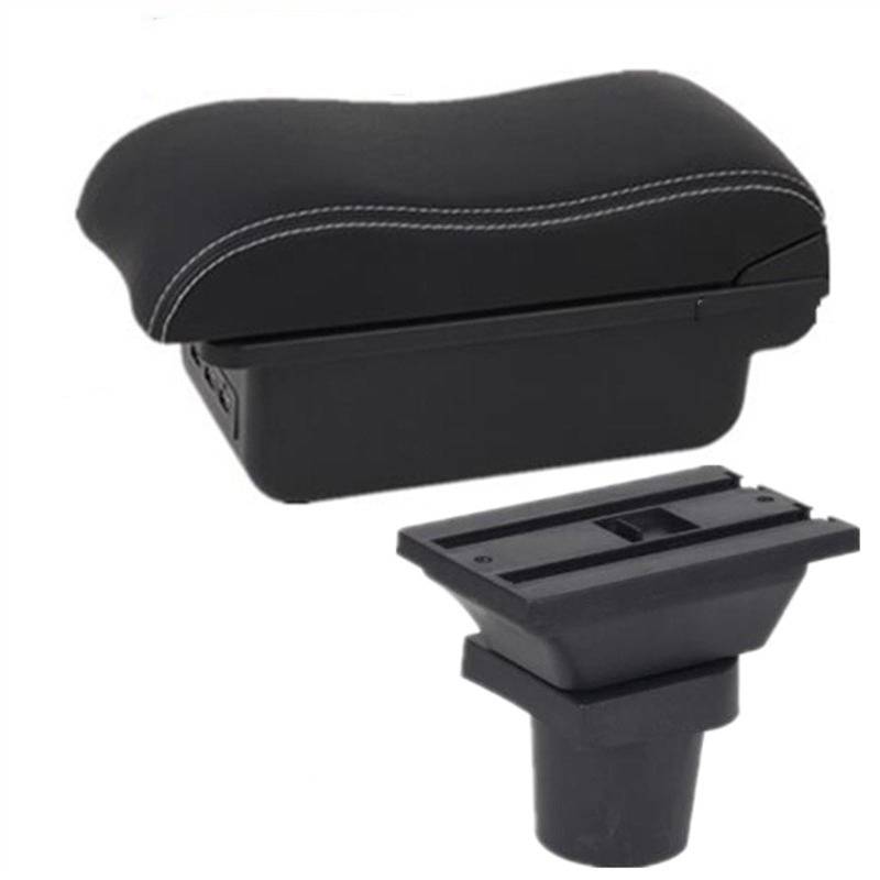 Sitz-Armlehnen-Boxanzug Für Opel für Corsa F 2020 2021 2022 Autoarmlehne Zentrale Aufbewahrungsbox für Mit USB-Innenausstattung Autozubehör Armlehnenbox(C white line 7USB) von Generisch