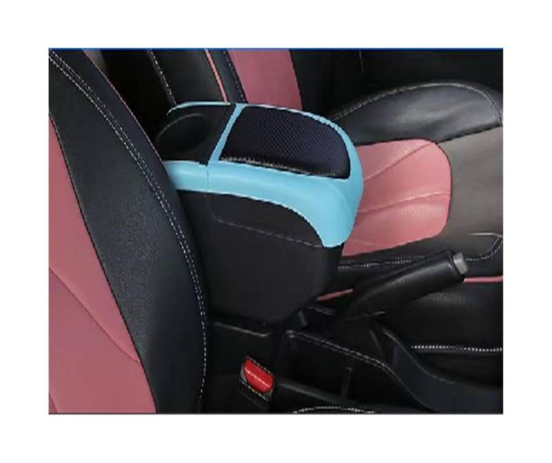 Sitz-Armlehnen-Boxanzug Für Toyota Aygo X 2022 Auto Armlehne Box Zentrale Armlehne Box Nachrüstung USB Tasse Halter Auto Innen(Black-blue) von Generisch
