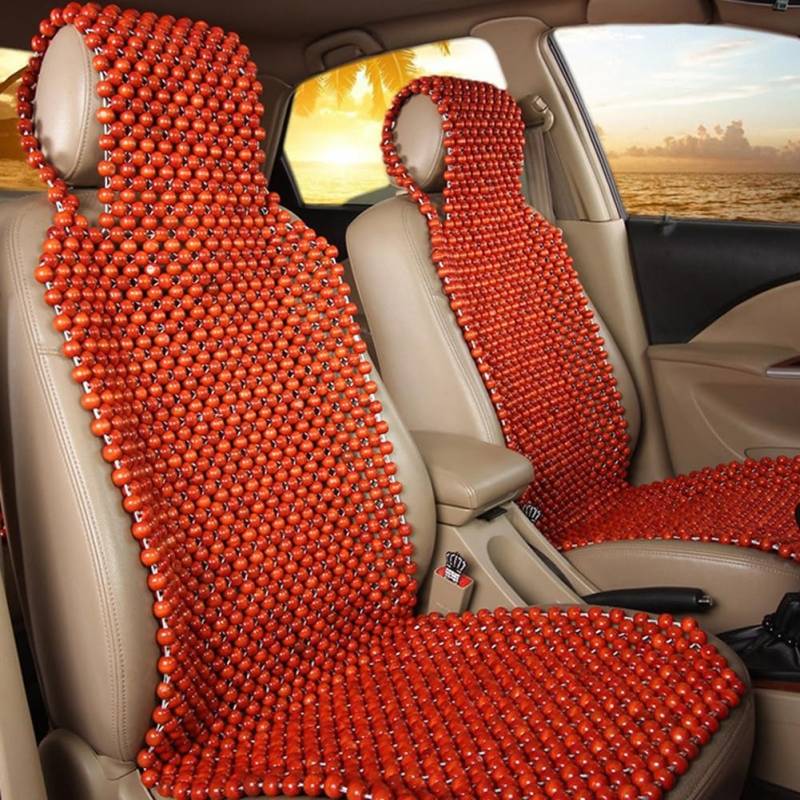 Sitzbezug Mit Holzperlen, Massagekissen Für Auto, LKW, Schützt Den Rücken Vor Schweiß Während Der Fahrt, Macht Das Fahren Erträglicher Und Weniger Schmerzhaft Auf Langen Reisen, 45x130CM von Generisch