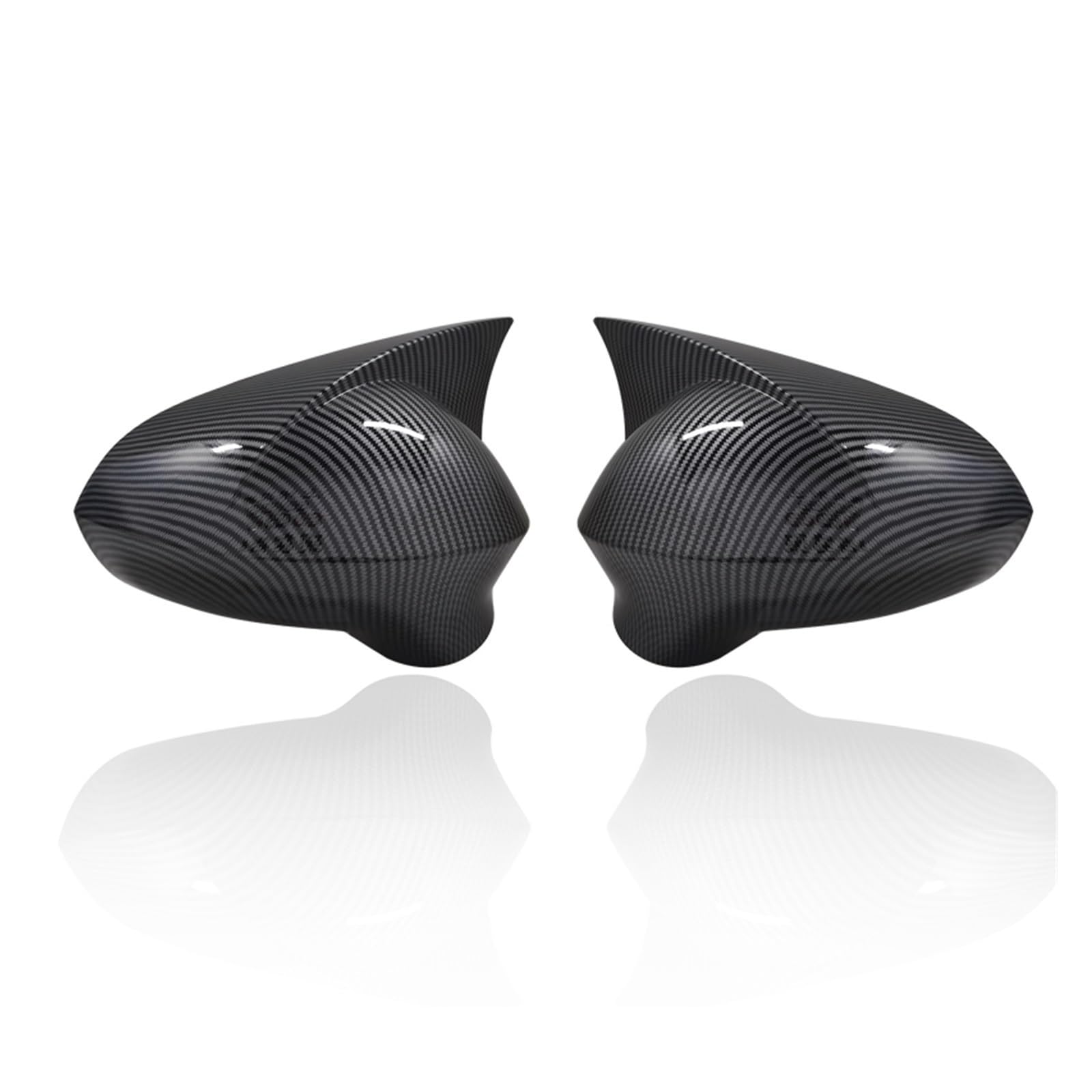 Spiegelgehäuse Für Seat Ibiza Für MK4 6J 2009 2017 ABS-Kunststoff 2 Stück FR Bat Style Rückspiegelabdeckung Helles Klavier Sichtgehäuse Schutzkappe(Carbon Fiber) von Generisch