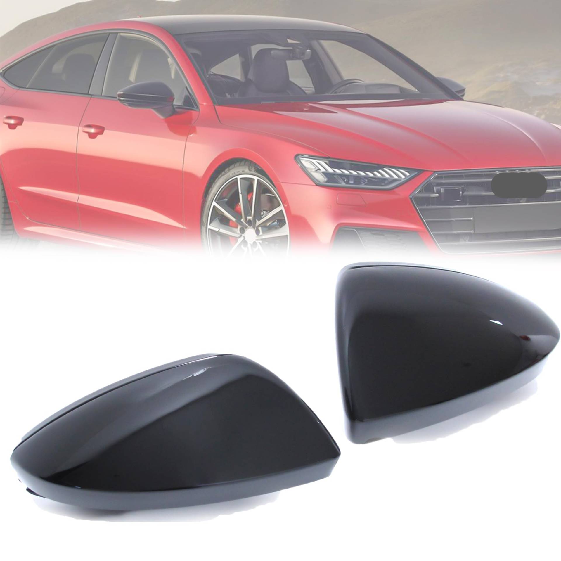 Spiegelkappen Außenspiegel Schwarz Abdeckkappen für Audi A6 C8 A7 4K A8 4N Ohne SideAssist Spiegelkappen Außenspiegel Schwarz Abdeckkappen für Audi A6 C8 A7 4K A8 4N Ohne SideAssist von Generisch
