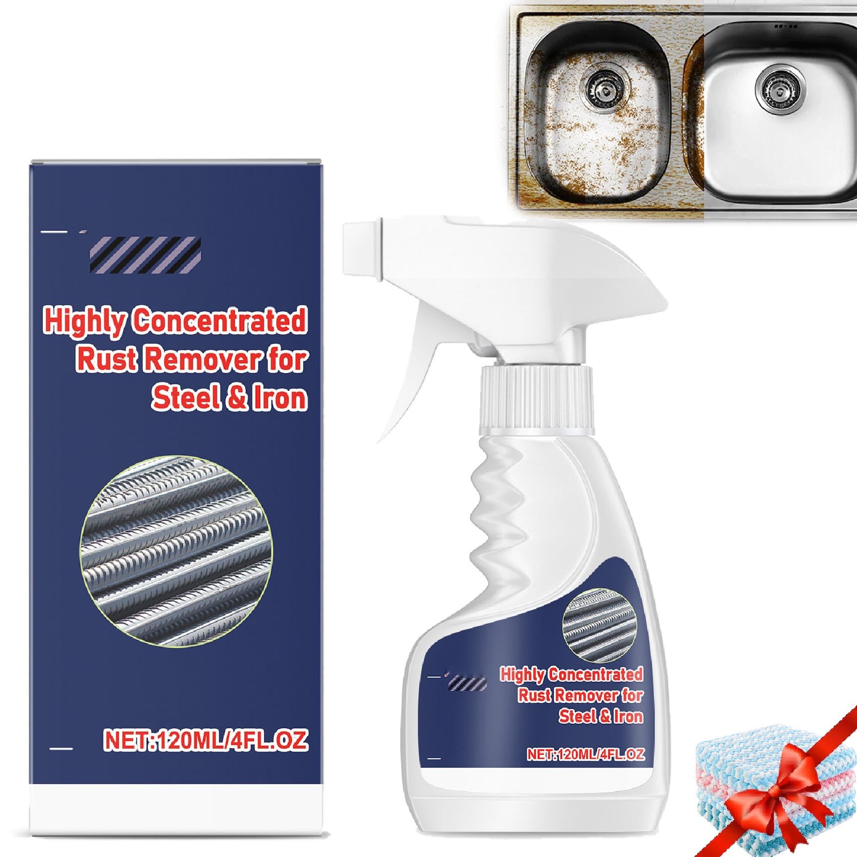 Starkes Rostlöser Für Metall, Hochleistungs-Metall-Rostentferner, Leistungsstarker Rostlöser Für Stahl, Entfernt Effektiv Rost Von Metalloberflächen, Rostumwandler Spray, Rapid Rust Remover (120ml) Starkes Rostlöser Für Metall, Hochleistungs-Metall-Rostentferner, Leistungsstarker Rostlöser Für Stahl, Entfernt Effektiv Rost Von Metalloberflächen, Rostumwandler Spray, Rapid Rust Remover (120ml) von Generisch