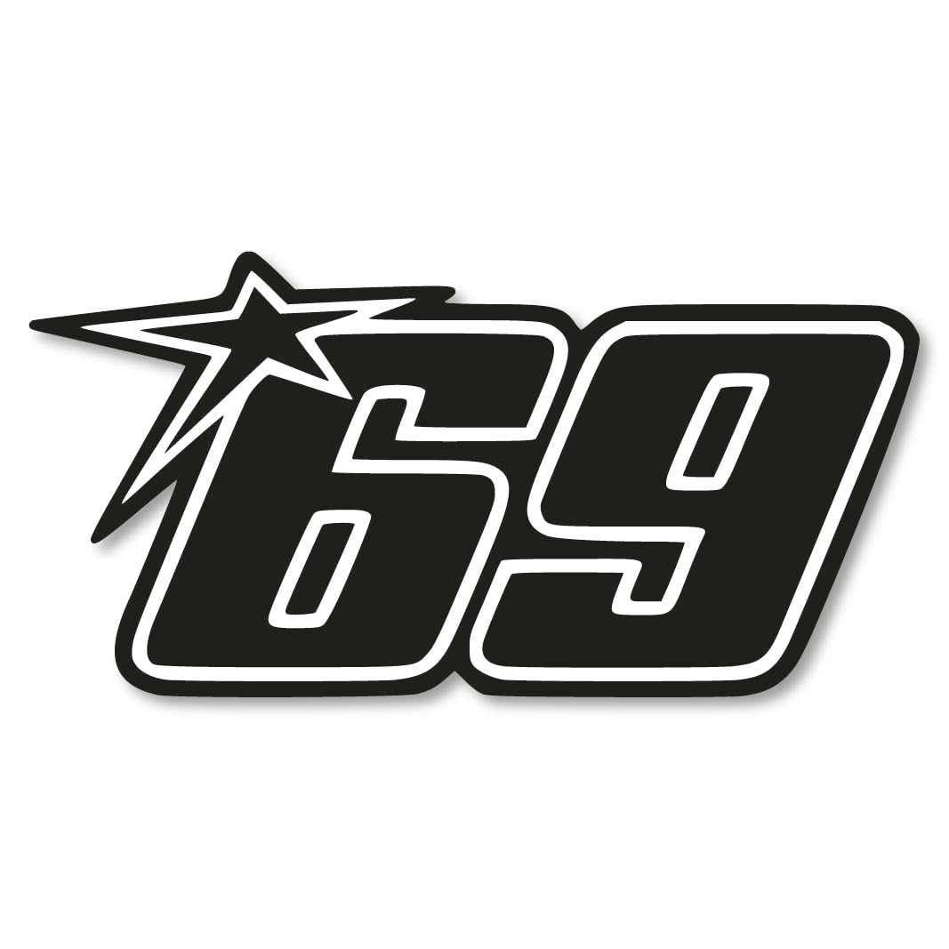 Hayden Startnummer 69 Aufkleber 6 Größen 21 Farben Sticker Racing Bike - Schwarz, Vinyl, Glatte Oberflächen, Motorradaufkleber Hayden Startnummer 69 Aufkleber 6 Größen 21 Farben Sticker Racing Bike - Schwarz, Vinyl, Glatte Oberflächen, Motorradaufkleber von generisch