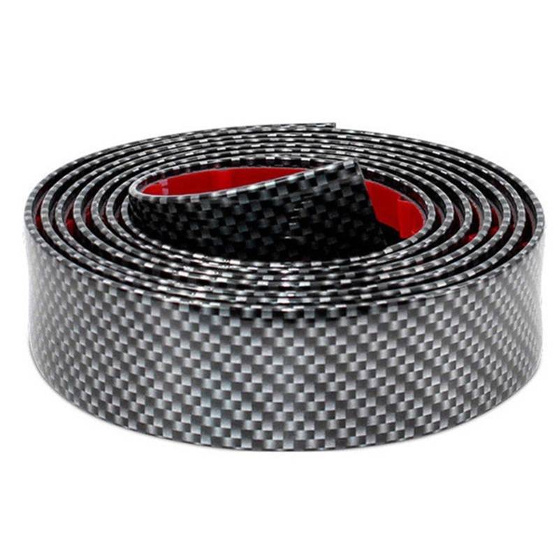 Stoßstangenschutz fürs Auto 3m Gummi Auto Zierleiste Türschweller Schutz Carbon Fiber Look Stoßstange Wache Outdoor Teile Persönliche von Generisch