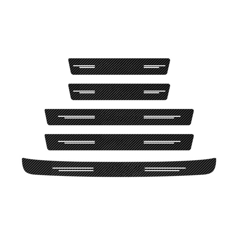 Stoßstangenschutz fürs Auto 5Pcs Carbon Fiber Auto Einstiegsleisten Auto Hinten Stoßstange Stamm Schutz Geschützt Leder Aufkleber für Chevrolet für Onix von Generisch