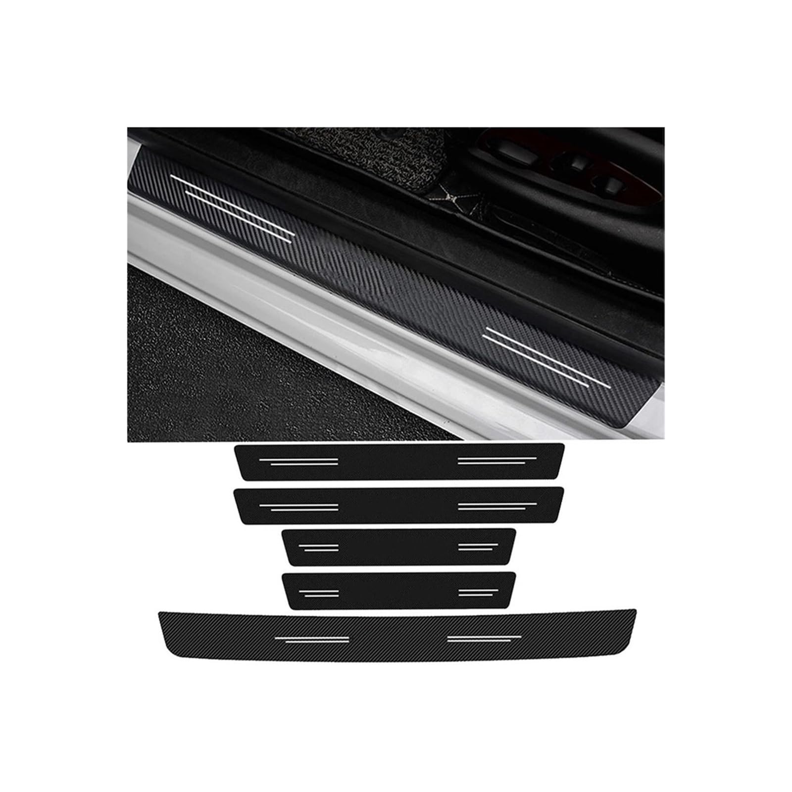 Stoßstangenschutz fürs Auto Auto-Heck-Kofferraum-Stoßstangen-Aufkleber, Türschweller für schützende Schwellenaufkleber für Toyota Wish 2015–2021(5pcs) von Generisch