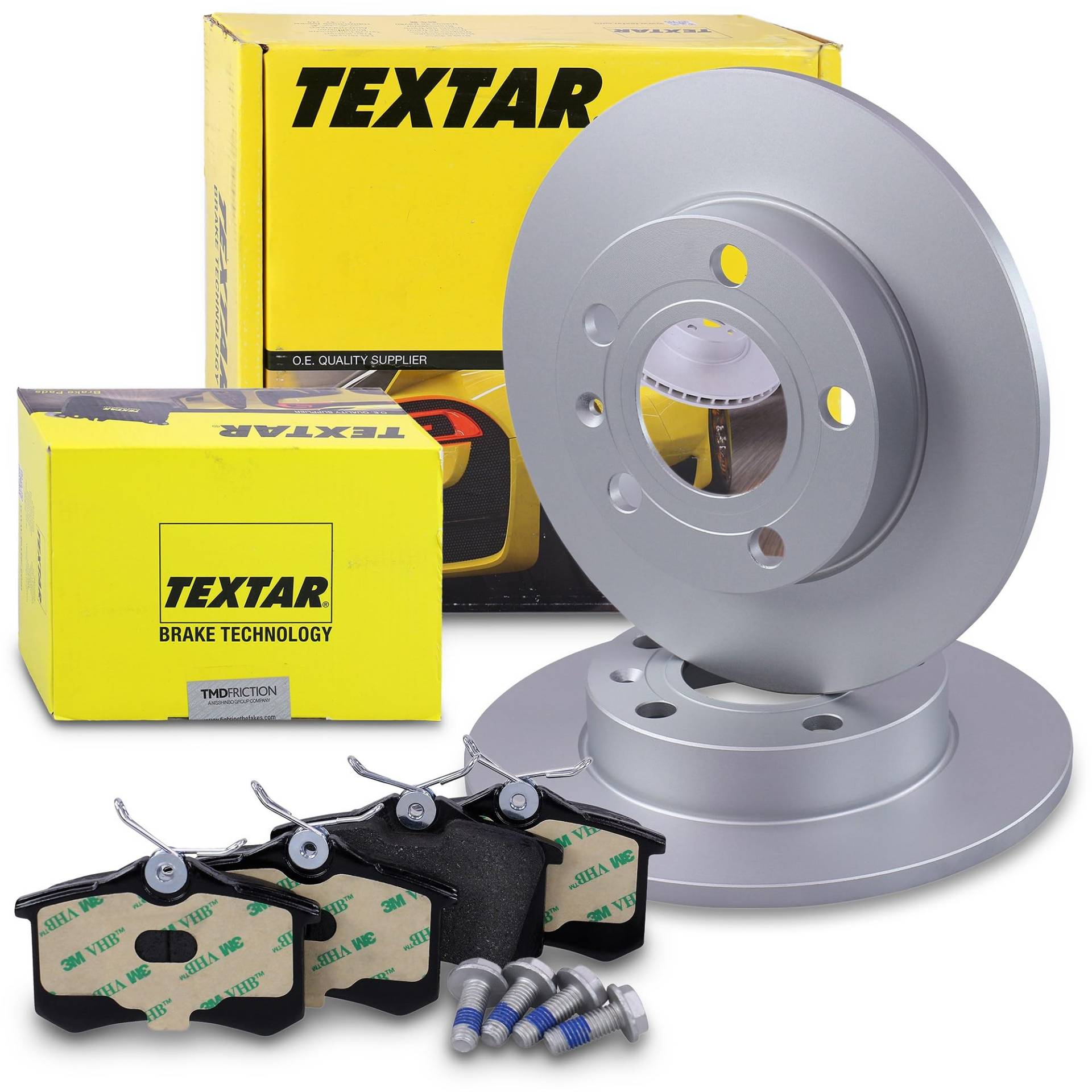 TEXTAR Bremsenset Hinterachse inkl. Bremsscheiben hinten Ø 245 mm voll und Bremsbeläge hinten Kompatibel mit AUDI A4 B6 (8E2, 8E5, 8H7), A4 B7 (8EC, 8ED, 8HE), SEAT EXEO (3R2), EXEO ST (3R5) von Generisch