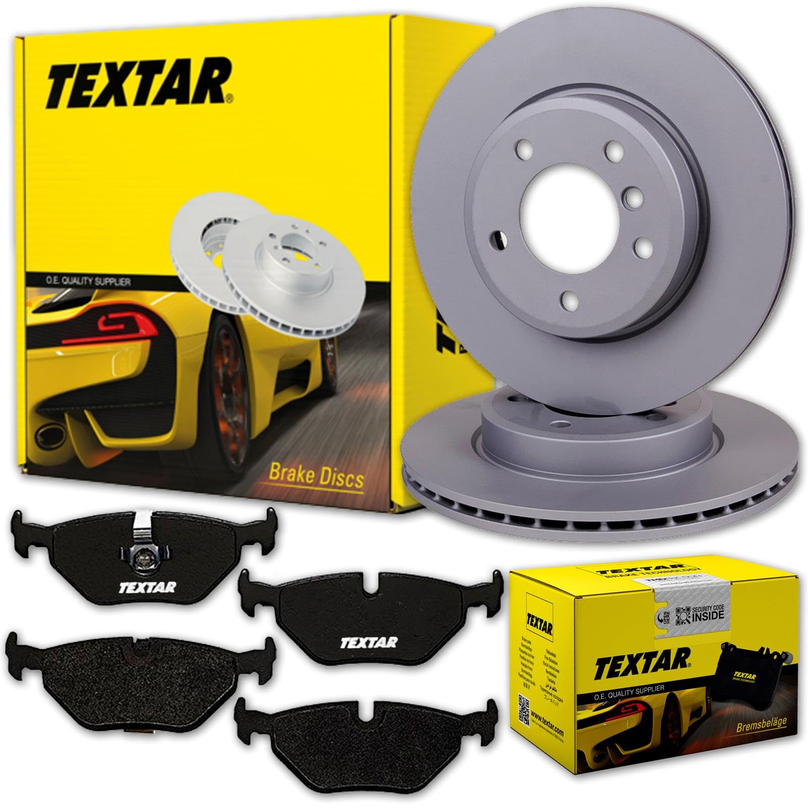 TEXTAR Bremsscheiben 258mm + Beläge vorne passend für Fiesta 5 V + FUSION von Generisch
