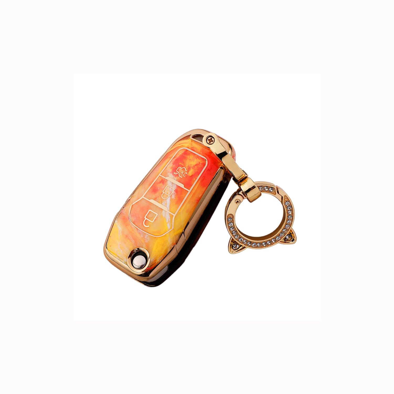 TPU Autoschlüssel Hülle passt für Ford Escort Focus EcoSport Mondeo Kuga Edge Fiesta Taurus Explorer Ranger Schlüsselhülle Schutzcover mit Schlüsselanhänger Auto Zubehör,Yellow TPU Autoschlüssel Hülle passt für Ford Escort Focus EcoSport Mondeo Kuga Edge Fiesta Taurus Explorer Ranger Schlüsselhülle Schutzcover mit Schlüsselanhänger Auto Zubehör,Yellow von Generisch