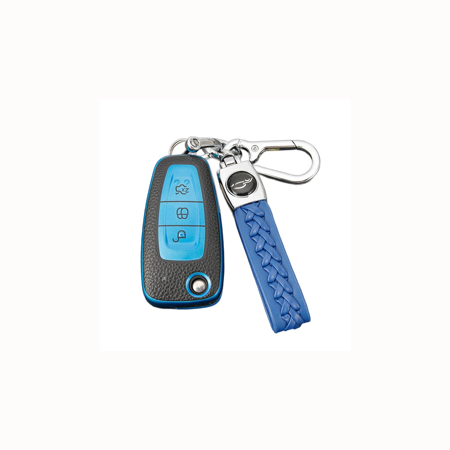 TPU Autoschlüssel Hülle passt für Ford Fiesta Kuga Focus Mondeo Edge Mondeo MK5 Fusion Escort Ecosport Schlüsselhülle Schutzcover mit Schlüsselanhänger Auto Zubehör,Blue TPU Autoschlüssel Hülle passt für Ford Fiesta Kuga Focus Mondeo Edge Mondeo MK5 Fusion Escort Ecosport Schlüsselhülle Schutzcover mit Schlüsselanhänger Auto Zubehör,Blue von Generisch