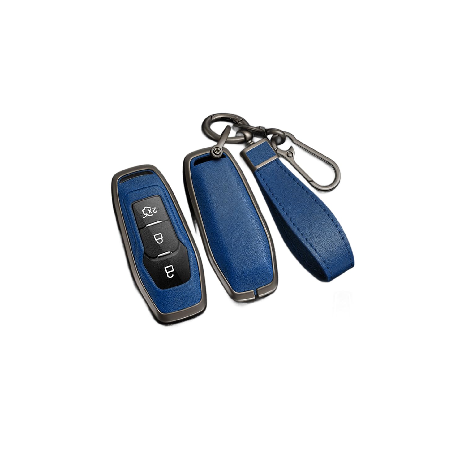 TPU Autoschlüssel Hülle passt für Ford Focus 3 4 ST Mondeo 5 MK5 Mustang F-150 Explorer Edge Fiesta Kuga MK3 Schlüsselhülle Schutzcover mit Schlüsselanhänger Auto Zubehör,Blue-A TPU Autoschlüssel Hülle passt für Ford Focus 3 4 ST Mondeo 5 MK5 Mustang F-150 Explorer Edge Fiesta Kuga MK3 Schlüsselhülle Schutzcover mit Schlüsselanhänger Auto Zubehör,Blue-A von Generisch