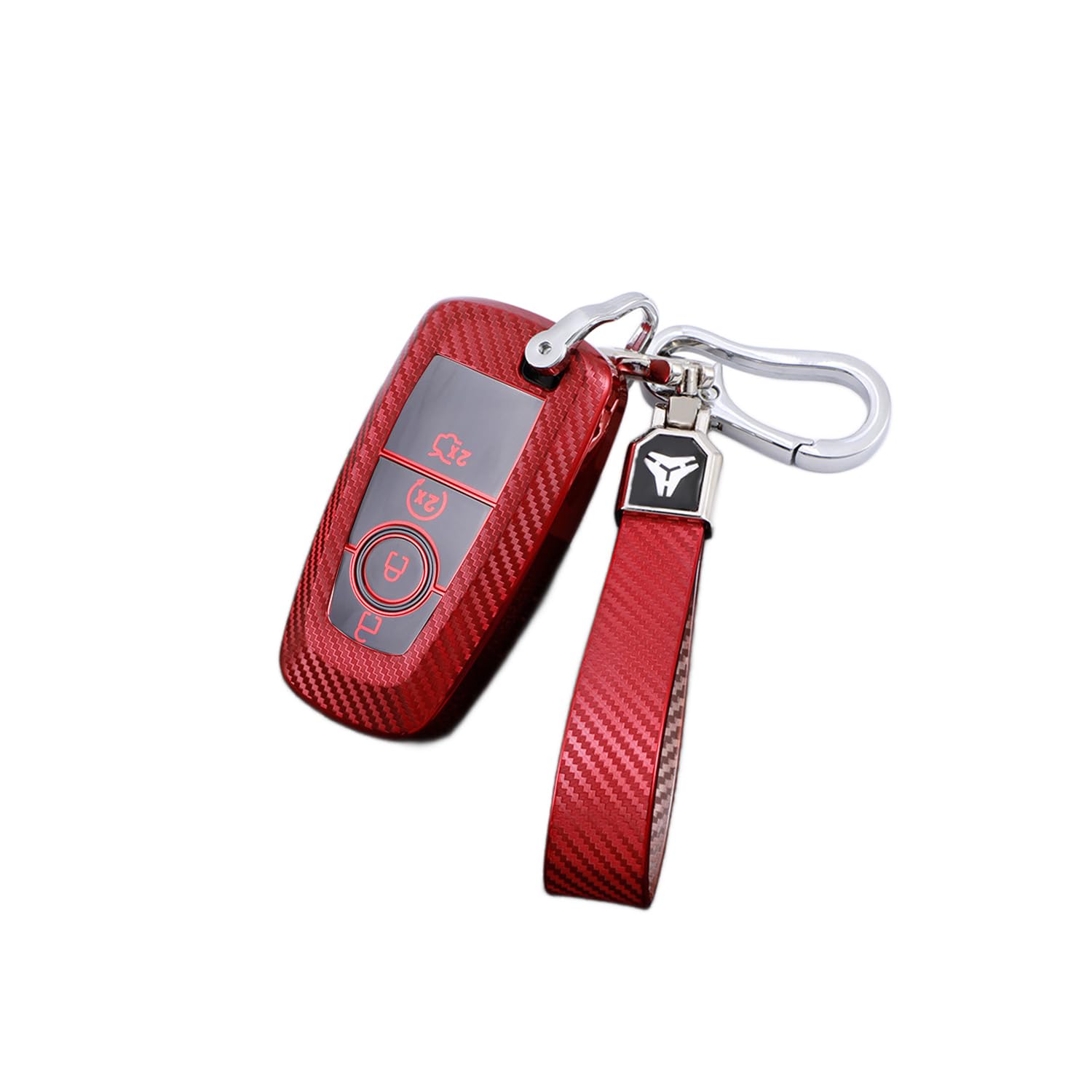 TPU Autoschlüssel Hülle passt für Ford Focus Edge Explorer Fusion Mondeo Mustang Raptor Ecosport Ranger F150 F250 F350 Schlüsselhülle Schutzcover mit Schlüsselanhänger Auto Zubehör,Red-B TPU Autoschlüssel Hülle passt für Ford Focus Edge Explorer Fusion Mondeo Mustang Raptor Ecosport Ranger F150 F250 F350 Schlüsselhülle Schutzcover mit Schlüsselanhänger Auto Zubehör,Red-B von Generisch