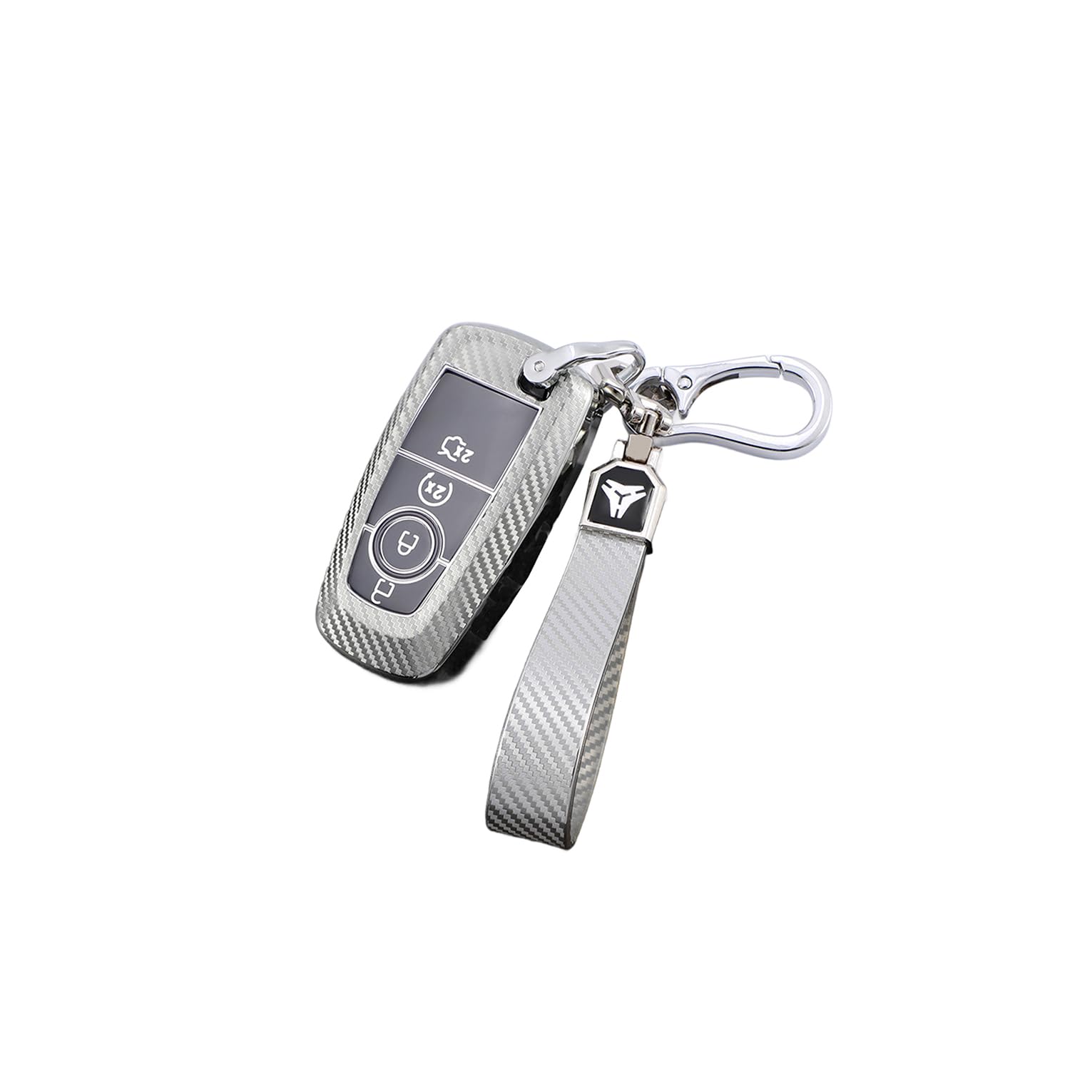 TPU Autoschlüssel Hülle passt für Ford Focus Edge Explorer Fusion Mondeo Mustang Raptor Ecosport Ranger F150 F250 F350 Schlüsselhülle Schutzcover mit Schlüsselanhänger Auto Zubehör,Silver-B TPU Autoschlüssel Hülle passt für Ford Focus Edge Explorer Fusion Mondeo Mustang Raptor Ecosport Ranger F150 F250 F350 Schlüsselhülle Schutzcover mit Schlüsselanhänger Auto Zubehör,Silver-B von Generisch