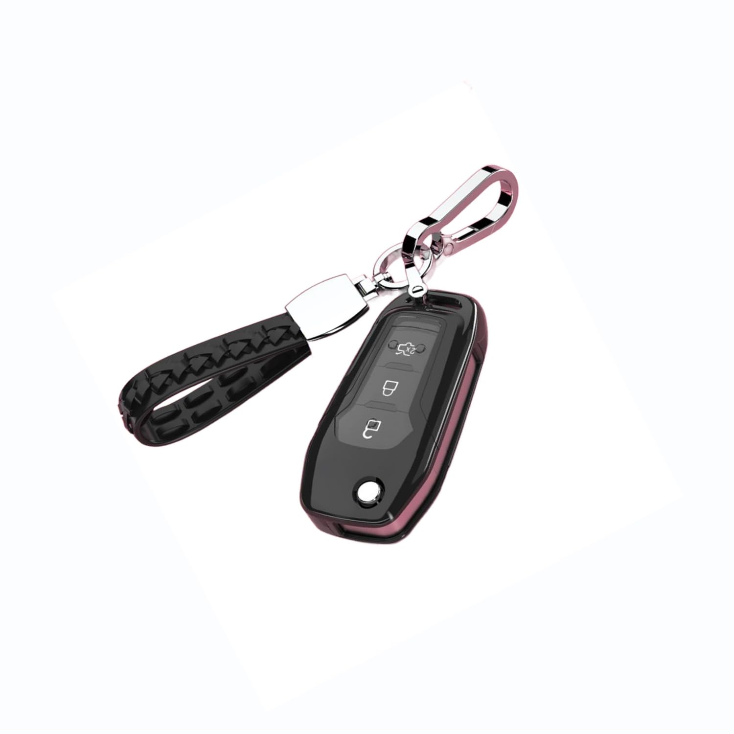 TPU Autoschlüssel Hülle passt für Ford Focus ST Mondeo MK5 Mustang F-150 Explorer Edge Fiesta Kuga MK3 Escape Ecosport Schlüsselhülle Schutzcover mit Schlüsselanhänger Auto Zubehör,Black TPU Autoschlüssel Hülle passt für Ford Focus ST Mondeo MK5 Mustang F-150 Explorer Edge Fiesta Kuga MK3 Escape Ecosport Schlüsselhülle Schutzcover mit Schlüsselanhänger Auto Zubehör,Black von Generisch