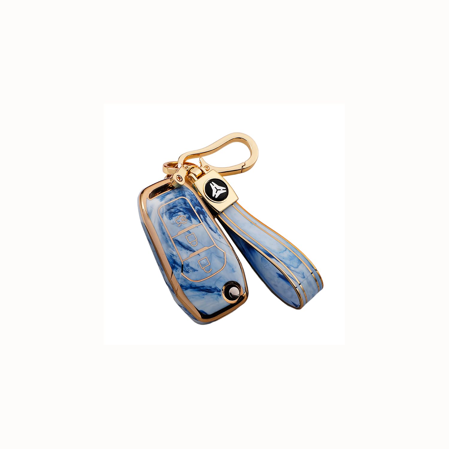 TPU Autoschlüssel Hülle passt für Ford Fusion Fiesta Escort Mondeo Focus Edge Everest Ranger Figo Ecosport MK8 Kuga F150 Schlüsselhülle Schutzcover mit Schlüsselanhänger Auto Zubehör,Blue TPU Autoschlüssel Hülle passt für Ford Fusion Fiesta Escort Mondeo Focus Edge Everest Ranger Figo Ecosport MK8 Kuga F150 Schlüsselhülle Schutzcover mit Schlüsselanhänger Auto Zubehör,Blue von Generisch
