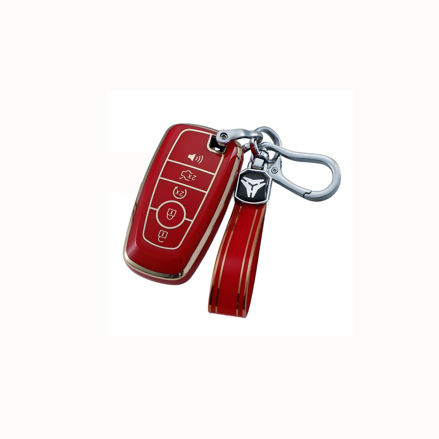 TPU Autoschlüssel Hülle passt für Ford Fusion Mustang Edge Escape Schlüsselhülle Schutzcover mit Schlüsselanhänger Auto Zubehör,Red-B TPU Autoschlüssel Hülle passt für Ford Fusion Mustang Edge Escape Schlüsselhülle Schutzcover mit Schlüsselanhänger Auto Zubehör,Red-B von Generisch