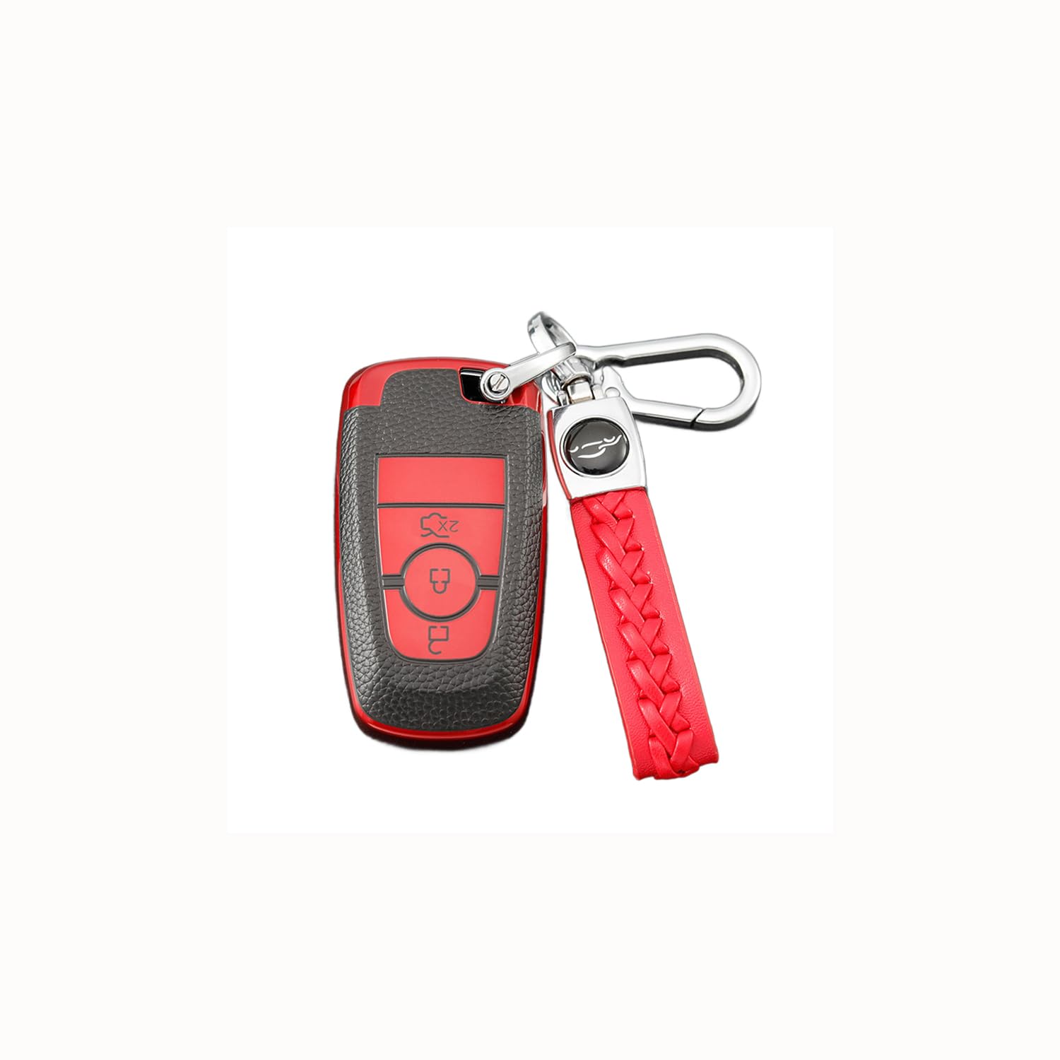 TPU Autoschlüssel Hülle passt für Ford Fusion Mustang Explorer EcoSport Edge S-Max Ranger Mondeo F150 F250 Schlüsselhülle Schutzcover mit Schlüsselanhänger Auto Zubehör,Red TPU Autoschlüssel Hülle passt für Ford Fusion Mustang Explorer EcoSport Edge S-Max Ranger Mondeo F150 F250 Schlüsselhülle Schutzcover mit Schlüsselanhänger Auto Zubehör,Red von Generisch