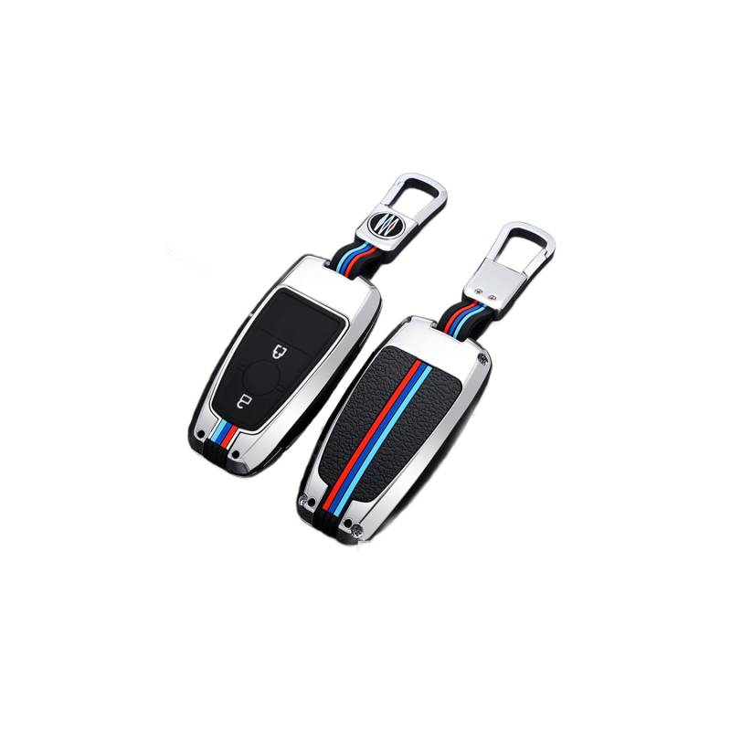 TPU Autoschlüssel Hülle passt für Ford Fusion Mustang Explorer F150 F250 EcoSport Edge S-MAX Ranger Mondeo Fiest Schlüsselhülle Schutzcover mit Schlüsselanhänger Auto Zubehör,Silver-A von Generisch