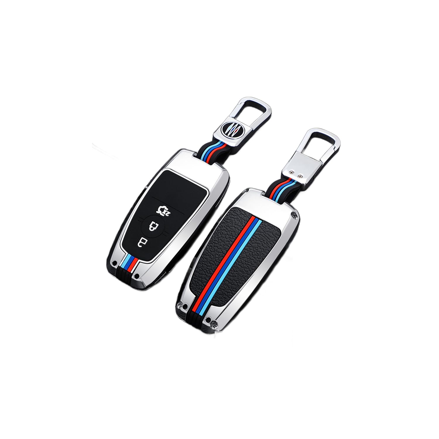 TPU Autoschlüssel Hülle passt für Ford Fusion Mustang Explorer F150 F250 EcoSport Edge S-MAX Ranger Mondeo Fiest Schlüsselhülle Schutzcover mit Schlüsselanhänger Auto Zubehör,Silver-B TPU Autoschlüssel Hülle passt für Ford Fusion Mustang Explorer F150 F250 EcoSport Edge S-MAX Ranger Mondeo Fiest Schlüsselhülle Schutzcover mit Schlüsselanhänger Auto Zubehör,Silver-B von Generisch
