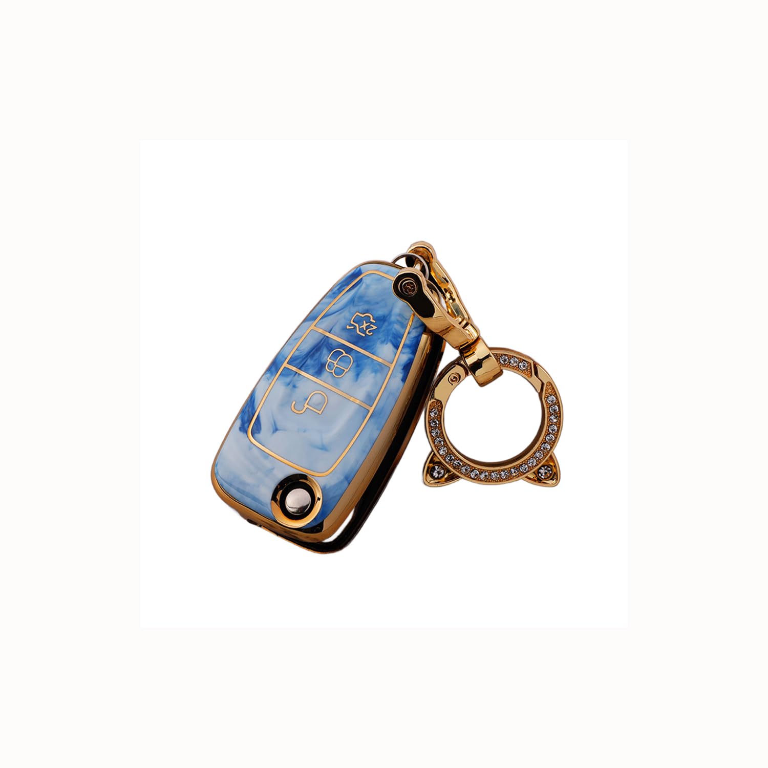TPU Autoschlüssel Hülle passt für Ford Mondeo Focus Fusion Fiesta KA Kuga S-Max 2011-2017 Schlüsselhülle Schutzcover mit Schlüsselanhänger Auto Zubehör,Blue TPU Autoschlüssel Hülle passt für Ford Mondeo Focus Fusion Fiesta KA Kuga S-Max 2011-2017 Schlüsselhülle Schutzcover mit Schlüsselanhänger Auto Zubehör,Blue von Generisch