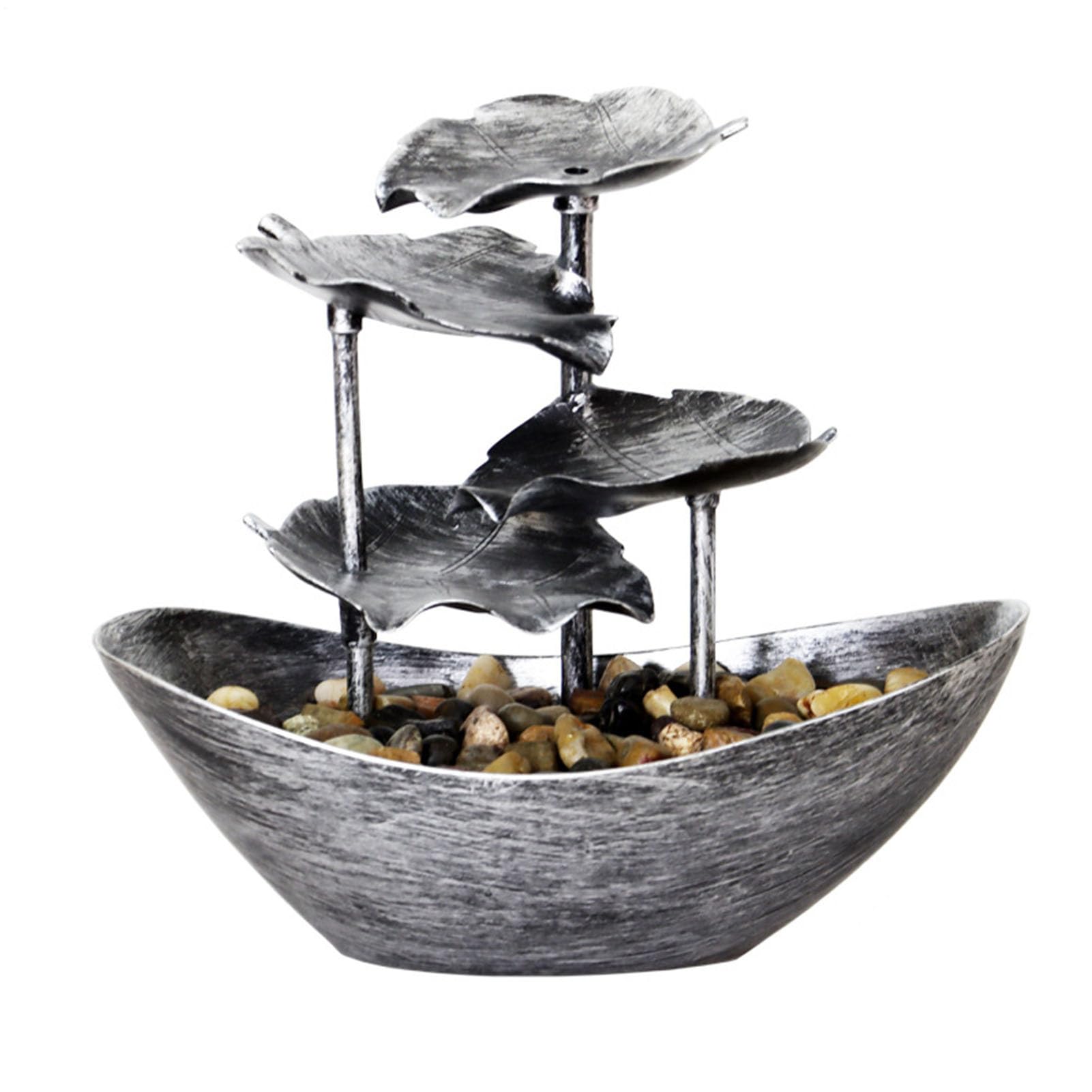 Tabletop Wasserbrunnen - 4 -Tier - -Blatt -Mini -Wasserfall mit LED -Leuchten | USB -Schreibtischbrunnen mit automatischer Pumpe und Stromschalter, Innenentspannungsdekor für Zuhause und Büro Tabletop Wasserbrunnen - 4 -Tier - -Blatt -Mini -Wasserfall mit LED -Leuchten | USB -Schreibtischbrunnen mit automatischer Pumpe und Stromschalter, Innenentspannungsdekor für Zuhause und Büro von Generisch