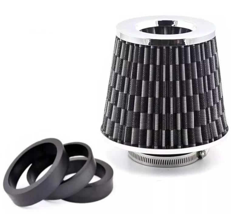 Universal Carbon Auto Luftfilter Ansaugung Kit Höhe Leistung Sport Kegel Form Tuning 150mm Neu OVP von Generisch