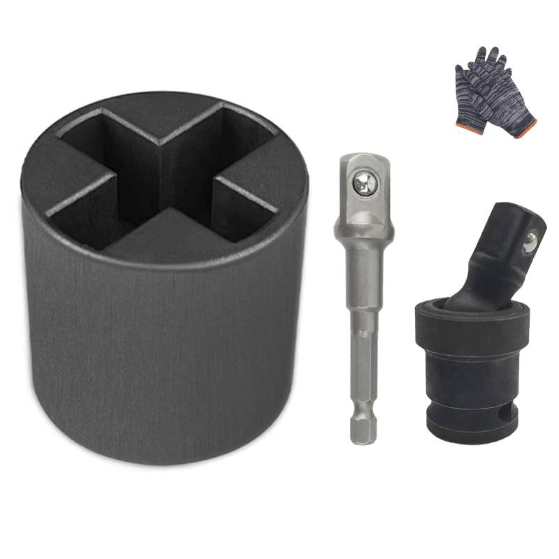 Universal-Wagenheber-Steckschlüssel-Adapter für Handbohrmaschinen, Scherenwagenheber-Steckschlüssel-Bohrer-Adapter, Wagenheber-Steckschlüssel-AdapterBit (A+B) von Generisch