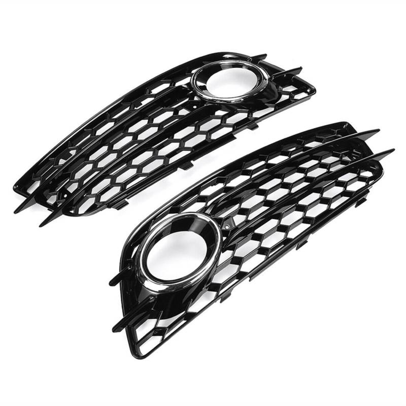 Universelles Nebelscheinwerfergitter Für A4 B8 SLines S4 Stoßstange 2008-2012 8K0807681C 8K0807682C 2PCS Auto Front Nebel Licht Kühlergrill Abdeckung Nebel Lampe Grill(Chrome) von Generisch