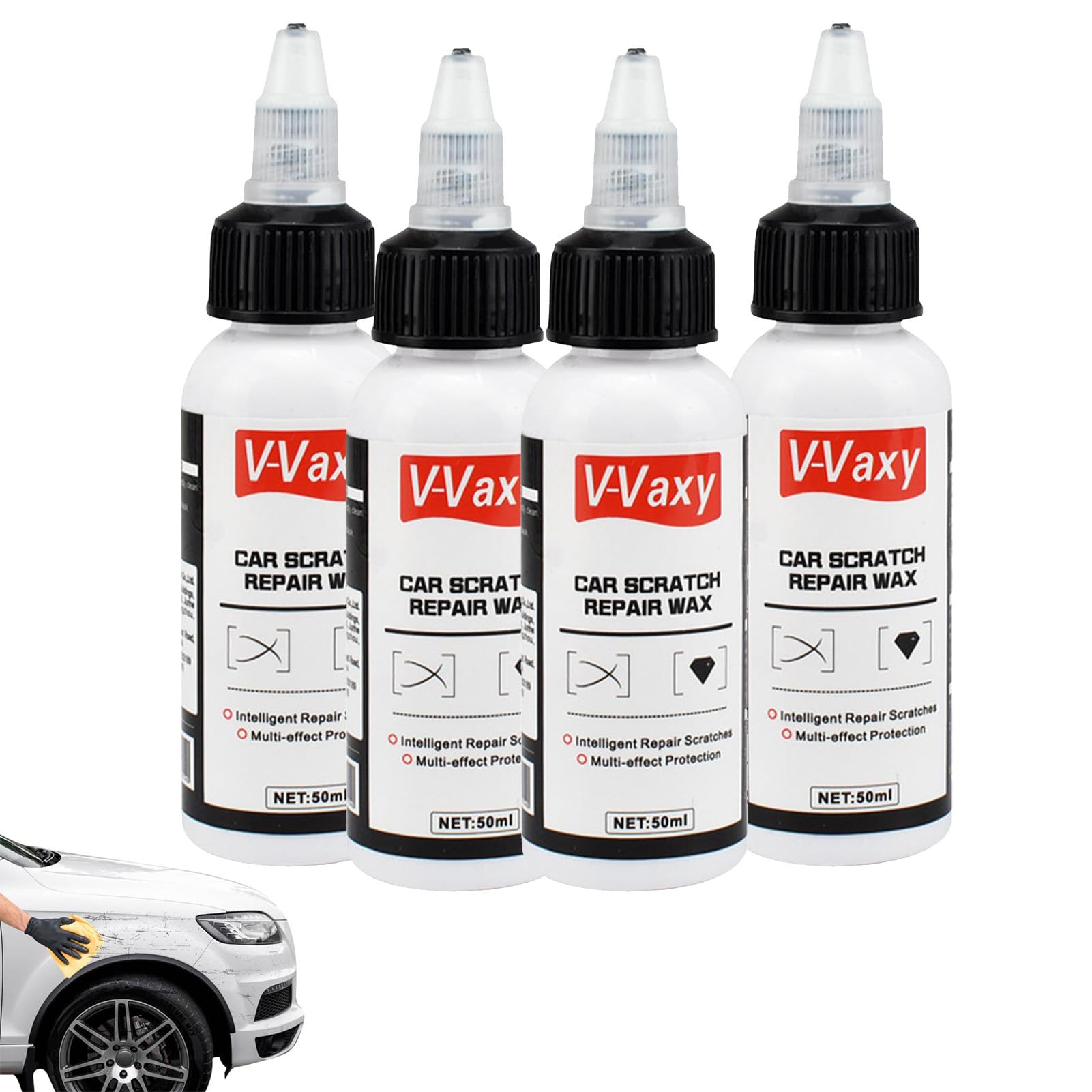V-vaxy Car Scratch Repair Wax | 4 X 50 Ml Car Scratch Remover | Kratzer Entferner Auto | Auto Kratzer Entferner | Multifunktionaler Kratzerentferner Autolack Und Polier für Die Meisten Fahrzeuge V-vaxy Car Scratch Repair Wax | 4 X 50 Ml Car Scratch Remover | Kratzer Entferner Auto | Auto Kratzer Entferner | Multifunktionaler Kratzerentferner Autolack Und Polier für Die Meisten Fahrzeuge von Generisch