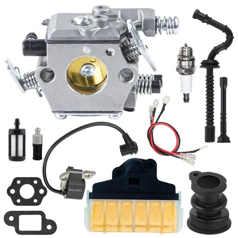 Vergaser für 021 023 025 MS210 MS230 MS250 Kettensäge Carb mit 1123 160 1650 Luftfilter Zündspule Kraftstoffleitung Tune Up Kit Ersetzen Walbro WT286 (Vergaserkit) von Generisch