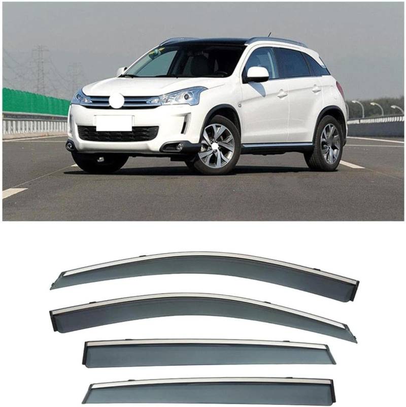 Windabweiser Für Citroen C4 Für Aircross 2012-2020 Autofensterabweiser Windabweiser Galvanisierte Sonnenschutz-Regenvisierabdeckung von Generisch