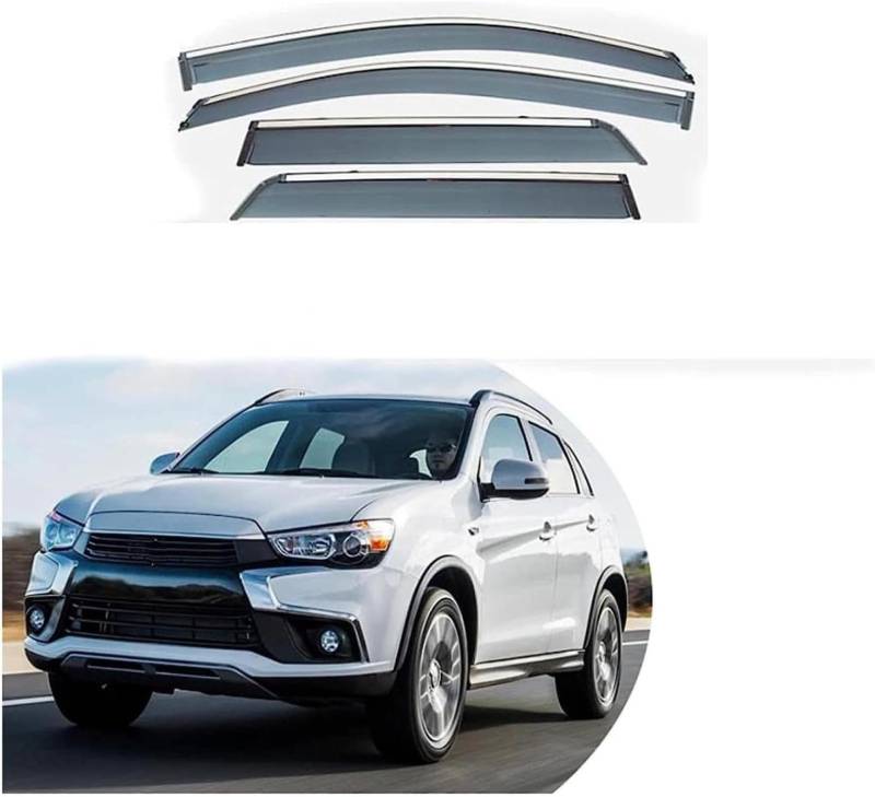 Windabweiser Für Mitsubishi ASX 2010-2019 Fensterblenden Regenschutz Windows Regenschutz Deflektor Markise Schild Schutz Auto Regenschutz Auto Windabweiser von Generisch