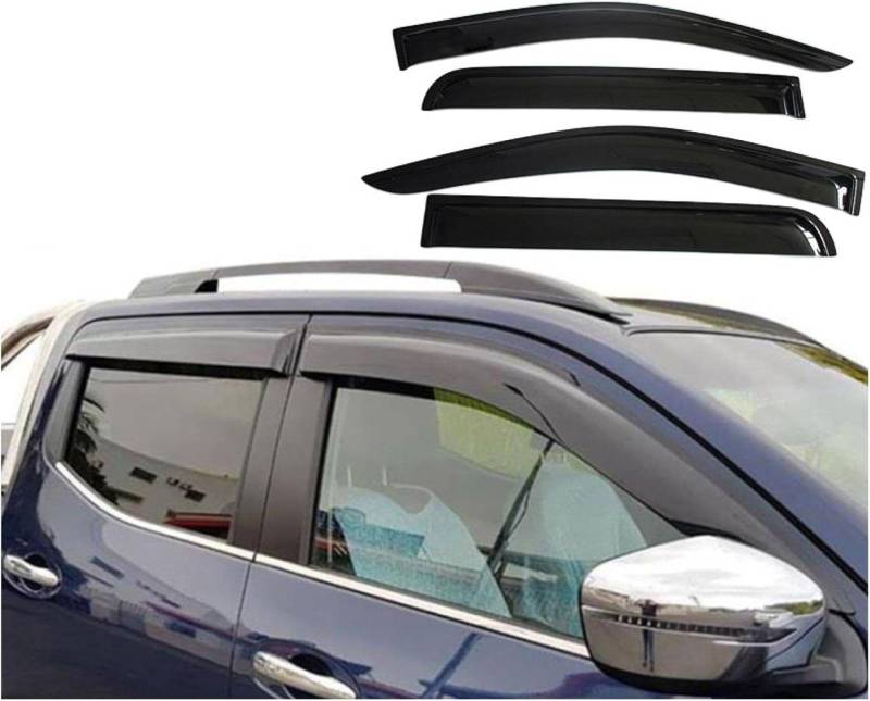 Windabweiser Für Nissan Für Navara D23 2015-2021 Auto Windabweiser Fenster Visiere Fenster regen Abdeckung Deflektor Markise Schild Schutz von Generisch